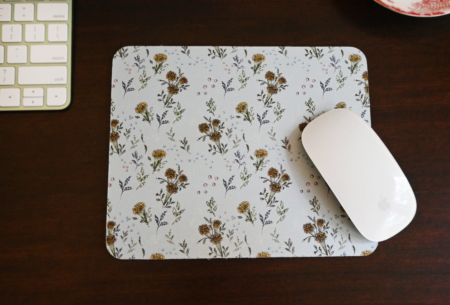 Turquoise Marigolds Mouse pad