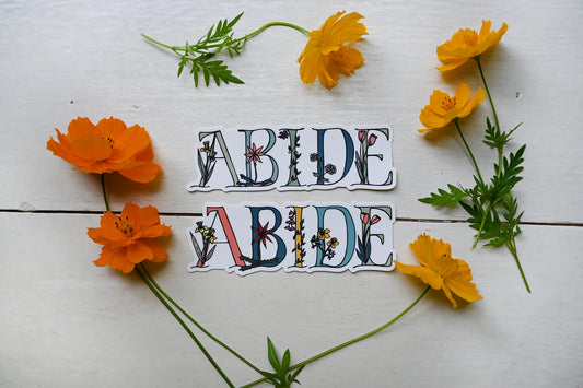 ABIDE vinyl stickers