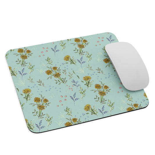 Turquoise Marigolds Mouse pad