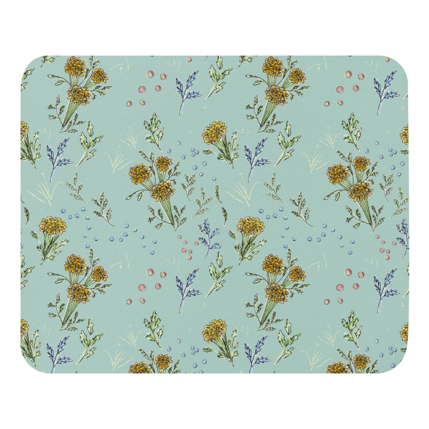 Turquoise Marigolds Mouse pad