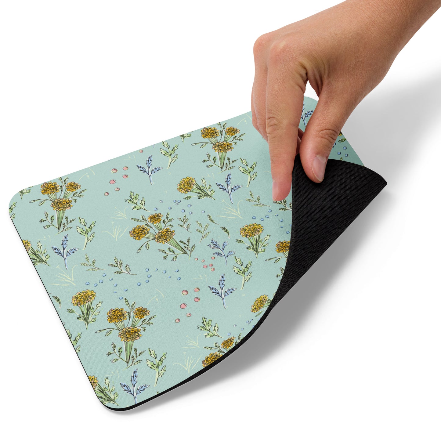 Turquoise Marigolds Mouse pad