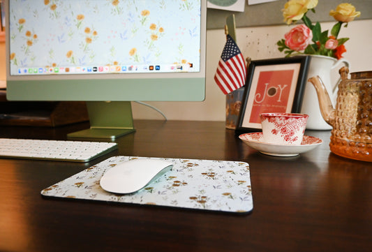 Turquoise Marigolds Mouse pad